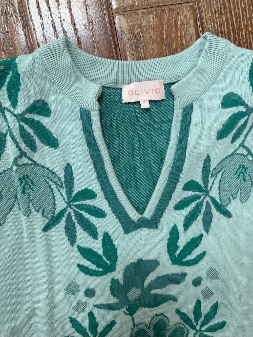 Mint Green Floral Knit Short Set